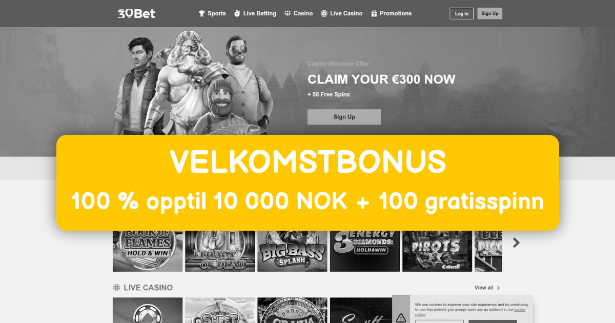 Velkommen til 30Bet Casino – Ditt Nettcasino i Norge